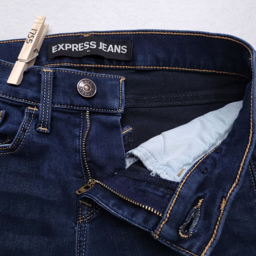 Express Supersoft Super Skinny Denim Medium Wash Jeans Womens Size 0S Blue - Picture 6 of 10